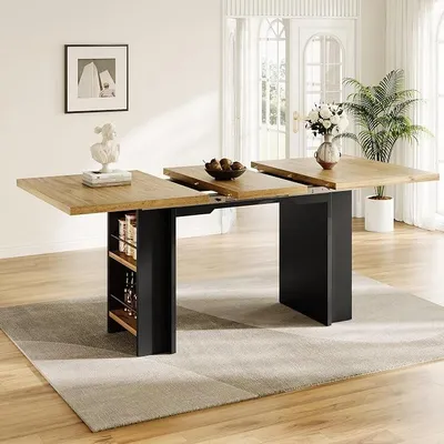 Imagen del producto de Mesa extensible de 120-160 cm, color madera, tablero de mesa