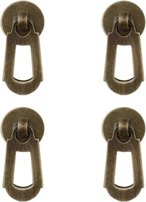 Produktbild von Famanu Möbelgriffe Set aus 4 - Vintage Messing im chinesischen Design