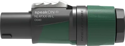 Image de Neutrik speakON 4P Cable Connector - L Boîtier noir-vert - Grands diamètres de câbles