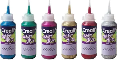Produktbild von Creall Glitzerkleber Bastelset 6x100ml für Kinder und Erwachsene
