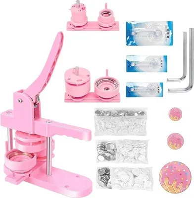 Produktbild von Famanu Badge Button Maker Set - 25/32/58 mm mit Knopfteilen und Kreisschneider