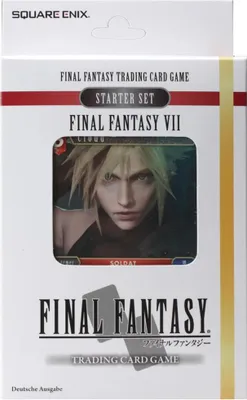 Produktbild von Zestaw startowy Final Fantasy VII - Ogień i Ziemia, 50 kart - karciana gra handlowa dla 2 graczy, od 13 lat, z padem do gry i instrukcjami