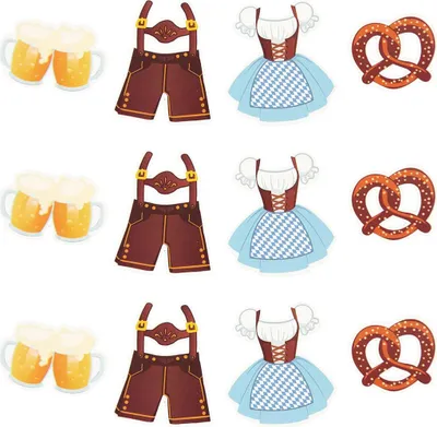 Produktbild von Oblique Unique XXL Konfetti Set Oktoberfest Party Papier Streudeko Tisch Deko Dirndl Lederhose Brezel Bier