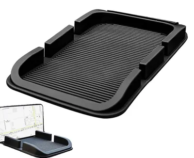 Produktbild von Rutschfeste Armaturenbrettmatte, rutschfeste Autounterlagen, 3-in-1-Antirutschmatte für Auto, zur Autodekoration, für Brille und Mobiltelefone (schwarz)