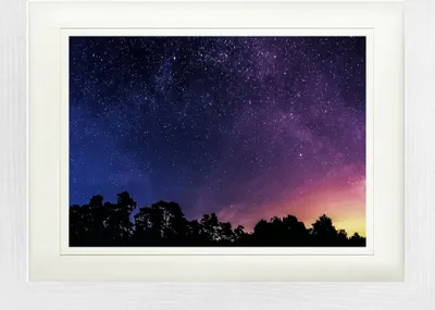 Produktbild von Sternenhimmel Gerahmtes Bild Mit Edlem Passepartout | Wand-Bilder | Im Bilderrahmen - Sternenklarer Nacht-Himmel (30 x 40 cm)