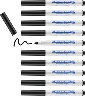 Produktbild von Famanu Whiteboardmarker Schwarz - 10 Stück - 1-2 mm Linienstärke