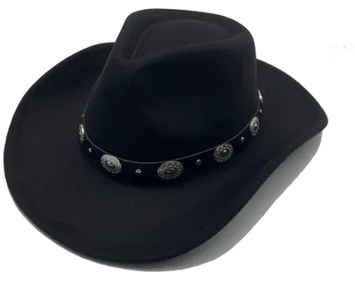 Imagen del producto de Sombrero de vaquero para mujer y hombre, con ala ancha y banda de cuero, talla única, color