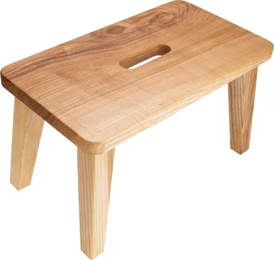 Produktbild von Holzschemel "ESCHE", Geölter Tritthocker aus Massivholz, Fußbank, Dekohocker, Tritthilfe, Fußtritt, Kinderhocker, Holzmöbel
