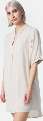Produktbild von PM SELECTED Leichtes Damen Longshirt mit Bündchen und Galonstreifen PM23 Beige Einheitsgröße 34 - 38
