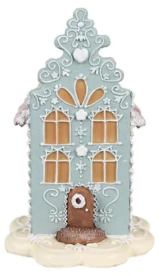 Image de Clayre & Eef Maison en pain d'épices 20 cm bleu Polyrésine
