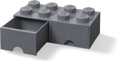 Image de Room Copenhagen LEGO Storage Brick Drawer 8, storage box (dark grey, two drawers)