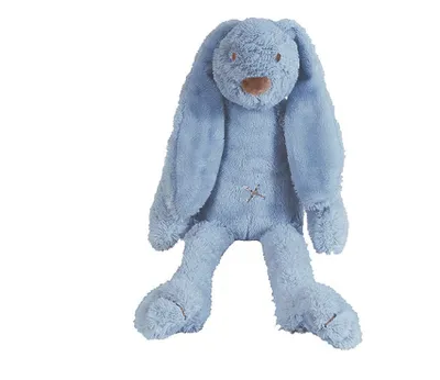 Image de Happy Horse Doudou lapin Richie grand bleu foncé peluche 58cm