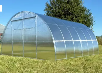 Obrázek produktu pro Skleník "Sigma" 4x10 m s 4mm polykarbonátem. Dvojité dveře na každé straně.
