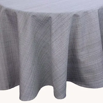 Image de Nappe d'extérieur texturée, résistante aux intempéries, ronde, 145 cm de diamètre - grise