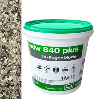 Produktbild von VDW 840 Plus 1K Fugenmörtel, steingrau, 12,5 kg