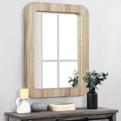 Image de Grand miroir rectangulaire en bois 45 x 65 cm, décoration murale