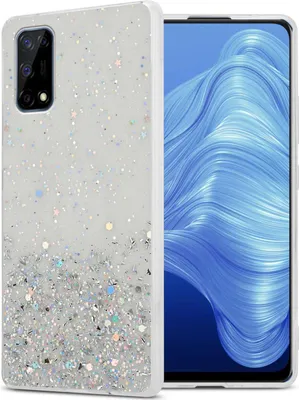 Produktbild von Cadorabo Hülle für Realme 7 4G in Transparent mit Glitter Schutzhülle aus flexiblem TPU Silikon mit funkelnden Glitter Case Cover Etui Handy Hülle