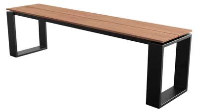 Image de Martin Banc de jardin, noir et finition bois de teck.