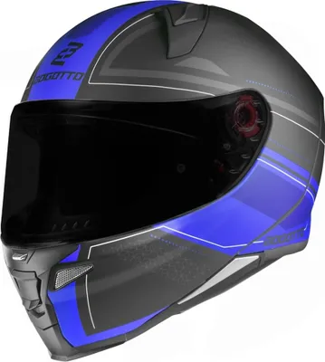 Zdjęcie produktu dla Kask Bogotto FF110 Cinder, czarny mat/niebieski, XL