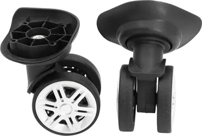 Image de 1 paire de pièces de rechange pour roues de valise, couleur noire, à 360 degrés. Roues universelles pour valises, adaptées aux bagages à roulettes