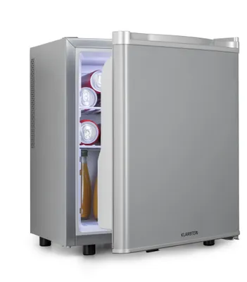 Image de Klarstein Mini Frigo de Chambre de 45L pour Boissons et Bieres, Petit Frigo Silencieux, Mini Bar Intérieur/Ext, Petit Refrigerateur Camping, Stockage de Vins, Cosmetique, Étagères Réglables, 5-22°C