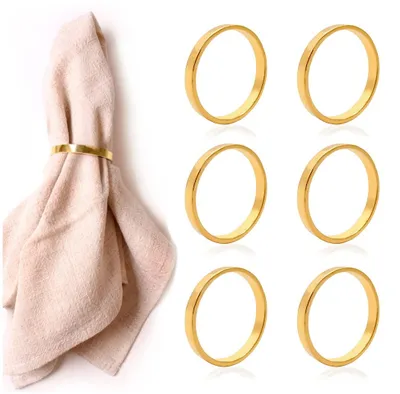 6 goldene Serviettenringe Metall Ø 3–4,5 cm für Hochzeit & Feiern