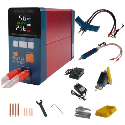 Produktbild von GLITTER 801H Punktschweißgerät 21kW Doppelimpuls, Nickel- & Reinnickel-Schweißen, LCD-Display, Präzisions-Schweißstift, EU-Stecker