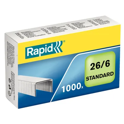 Image de Agrafes Rapid® 24861300 26/6 standard, zinguées, 1000 pièces