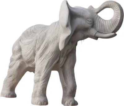 Produktbild von Schöner Elefant aus Steinguss mit Stoßzähnen perfekt für den Garten die Terrasse oder den Vorgarten ist Frostfest Witterungsbeständig und Neu 67cm H, ST-103109
