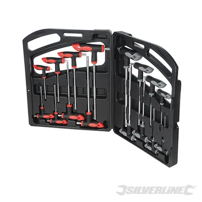 Obrázek produktu pro Silverline L-klíč s křížovou rukojetí, sada 16 ks 16 ks.
