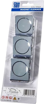 Produktbild von Alco Magnetklemmer 38x45mm silber 3 Stück