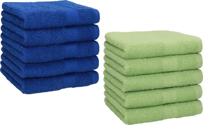 Produktbild von Betz 10 Stück Seiftücher 30x30 cm PREMIUM 100% Baumwolle  Farbe: royalblau und apfelgrün