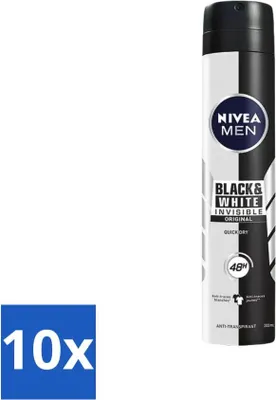Produktbild von Nivea - Men - Deodorant - Spray - Black & White Invisible Original - 150 ml - Vorteilspack - 10 Stücke