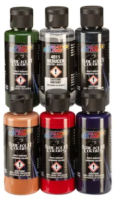 CREATEX 6 x 60ml W111 Wicked W111 5 colours Set 116111 Airbrush Farbe