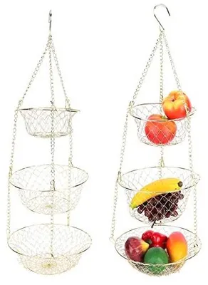 Imagen del producto de Elzusha - Estante colgante de 3 niveles, desmontable, para frutas y verduras