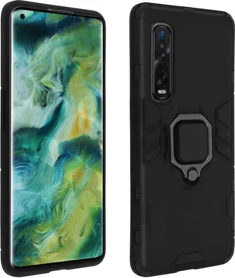 Obrázok produktu pre Oppo Find X2 Pro nárazuvzdorné hybridné puzdro + stojan - čierne