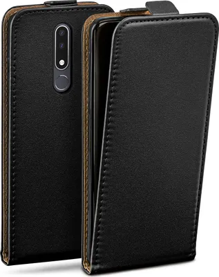 Produktbild von moex® Flip Case kompatibel mit Nokia 3.1 Plus - Hülle mit 360 Grad Schutz, Schwarz