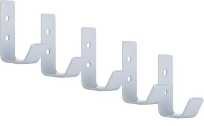 5 Wandhaken 60x20x45 mm Edelstahl weiß