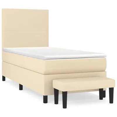 Produktbild von Boxspringbett mit Matratze Creme 90x190 cm Stoff