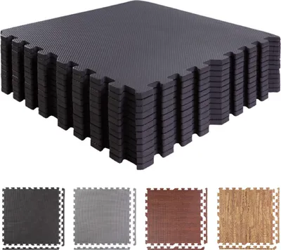 Produktbild von BodenMax® Schutzmatten Set 58x58cm mit10 mm Stärke- schwarz (12 Stück)