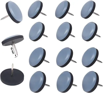 Obrázok produktu pre 16 okrúhlych teflónových podložiek pod nábytok s kolíkom, priemer 19 mm, hrúbka 5 mm
