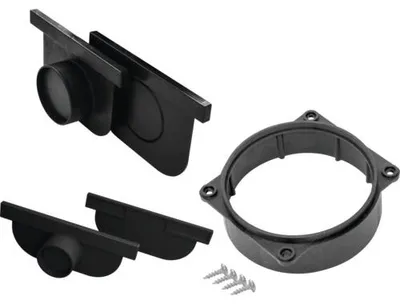Produktbild von Anschluss-Set mit Stirnwand und Adapter für Kunststoffrinne schwarz