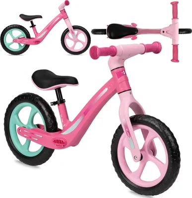Produktbild von MoMi MIZO Kinderlaufrad Kinder Fahrrad - EVA 12 Zoll, Leicht, ab 3 Jahren - Rosa