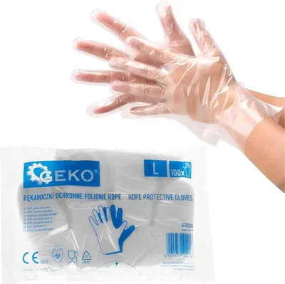 Obrázek produktu pro Jednorázové Ochranné Rukavice Z Hdpe Fólie 100 Ks. Geko