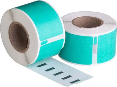 Produktbild von Dymo 99010 Grüne kompatible Etiketten -  89 mm x 28 mm -  130 Etiketten -  Permanent