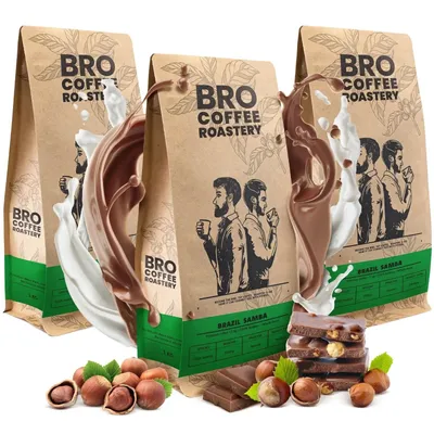 Produktbild von Bro Coffee Roastery - Kaffeebohnen Brazil Samba 3 x 1kg - Frisch Geröstet - Spezialitäten Kaffee - 100% Arabica - Mittelhelle Röstung - Ganze Bohne