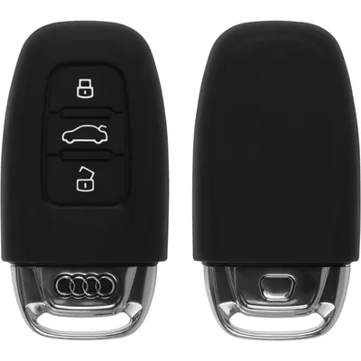 Produktbild von PhoneNatic Silikon Schlüssel Hülle kompatibel mit der Audi A4L 3-Tasten Fernbedienung in schwarz Funkschlüssel 3-Key