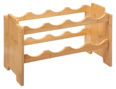 Image de Porte-bouteilles en bambou, 46 x 24,5 x 29,5 cm, pour 8 bouteilles