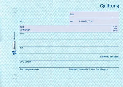 Produktbild von Formularbuch Quittung A6 quer VE=20x50 Blatt