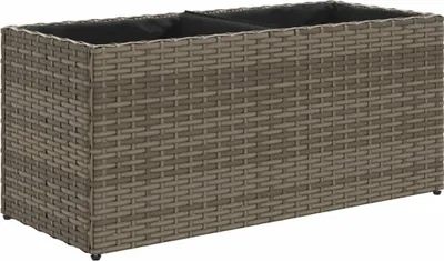 Produktbild von vidaXL Hochbeet mit 2 Fächern Grau 72x30x32 cm Poly Rattan
